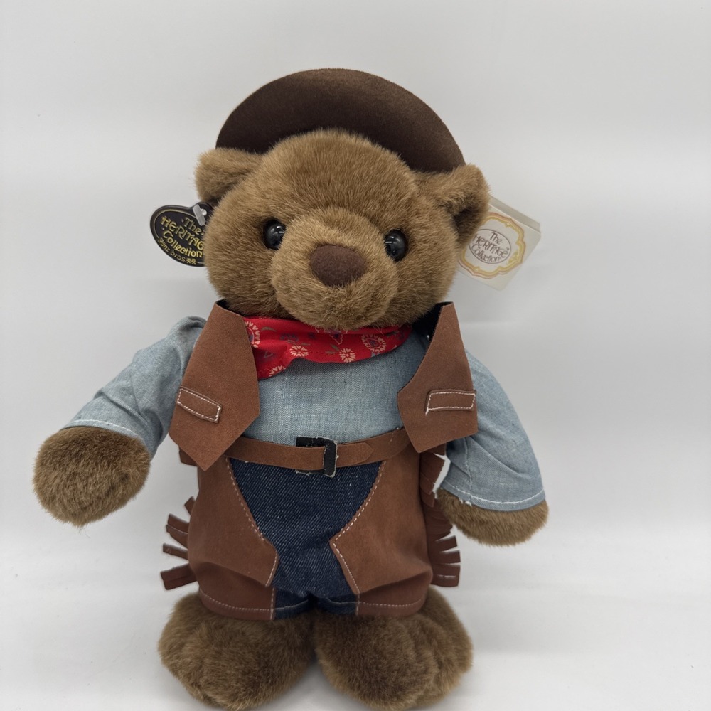 Heritage Collection Ganz Teddy Bear Plush Cowboy 1986 Brown Stuffed Animal 11"